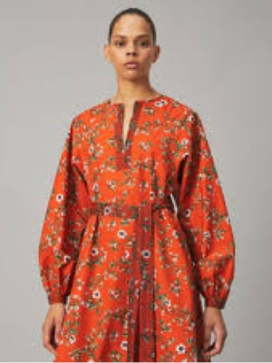 Tory Burch Dresses & Skirts - Tory Burch  Orange printed tie- Sleeve tunic dress ( no including the self-belt🦋